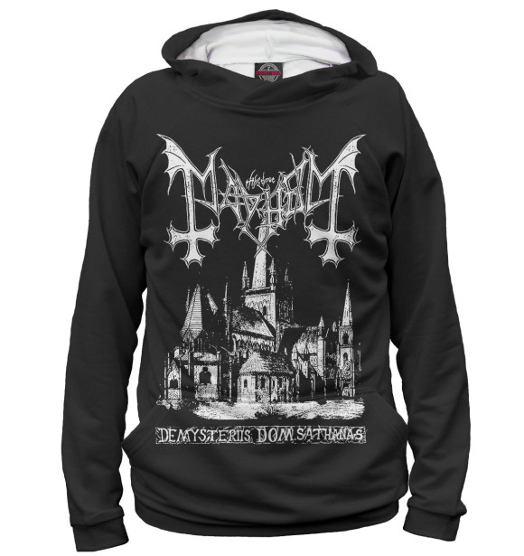 Женское худи с изображением Mayhem цвета Белый