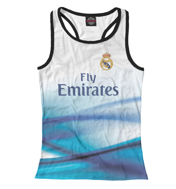 Женская майка-борцовка с изображением Real Madrid цвета Белый