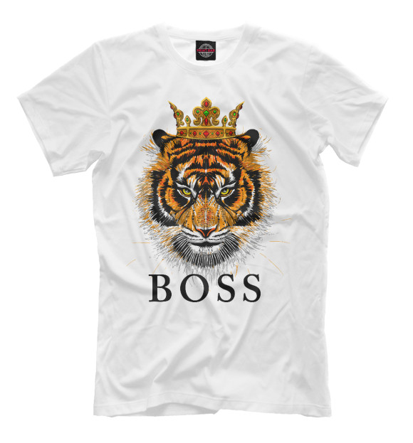 Мужская футболка с изображением Boss цвета Белый