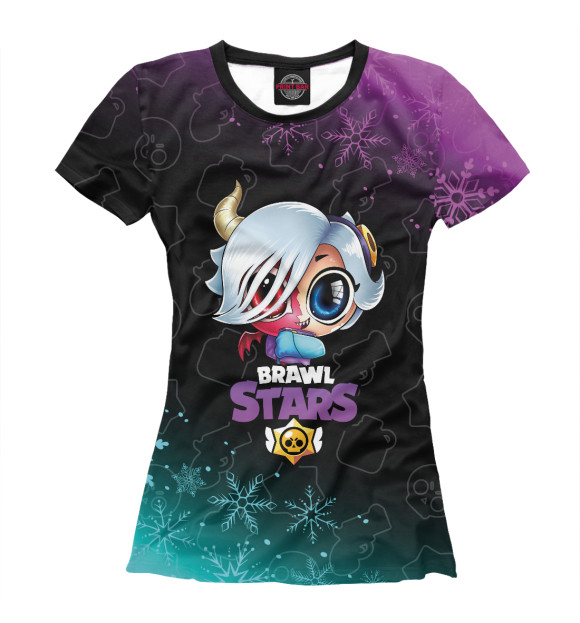 Женская футболка с изображением Brawl Stars Colette -Зимний цвета Белый