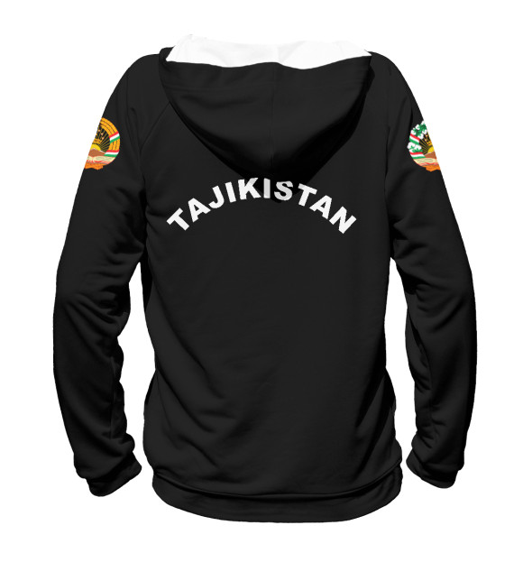 Мужское худи с изображением Tajikistan цвета Белый