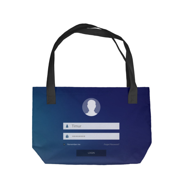 Пляжная сумка с изображением Тимур цвета 