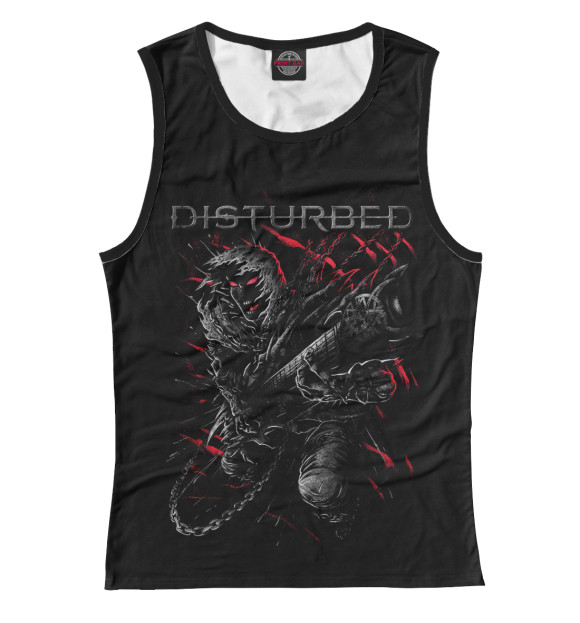 Майка для девочки с изображением Disturbed цвета Белый
