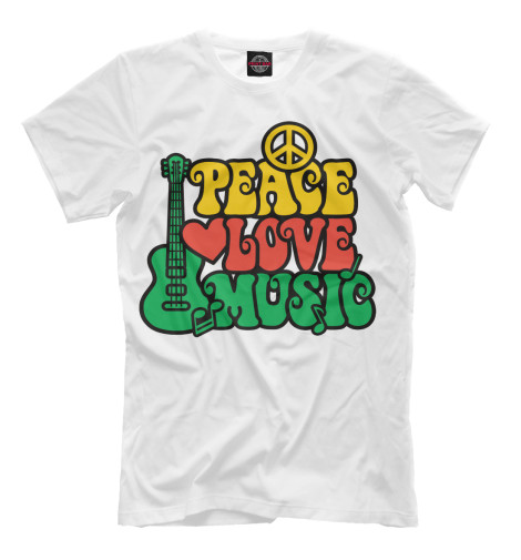 

Футболки Print Bar, Молочно-белый, Мир Любовь Музыка