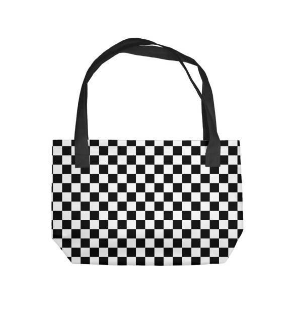 Пляжная сумка с изображением Черно-белый цвета 