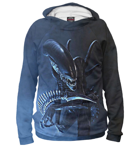 Женское худи с изображением Aliens цвета Белый