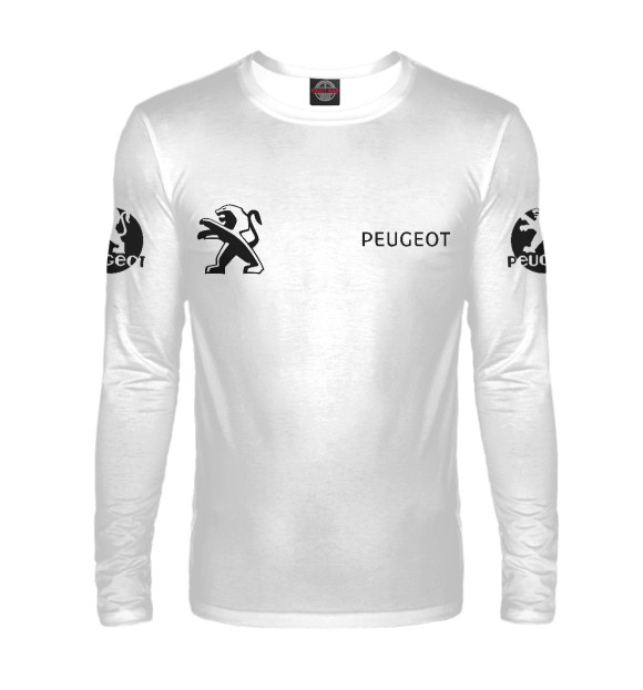 Мужской лонгслив с изображением Peugeot цвета Белый
