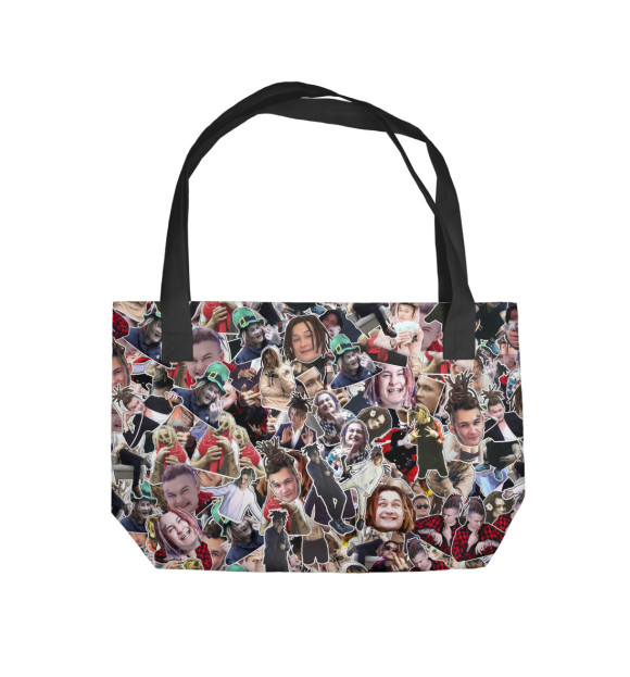Пляжная сумка с изображением Моргенштерн стикербомбинг цвета 