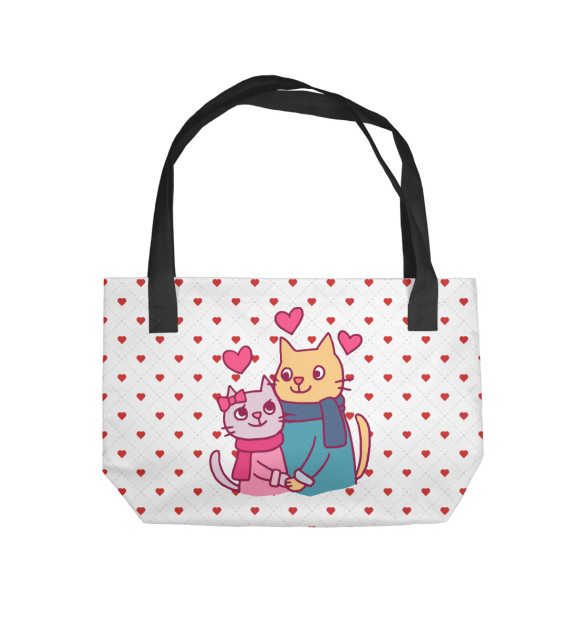Пляжная сумка с изображением Милые котики цвета 