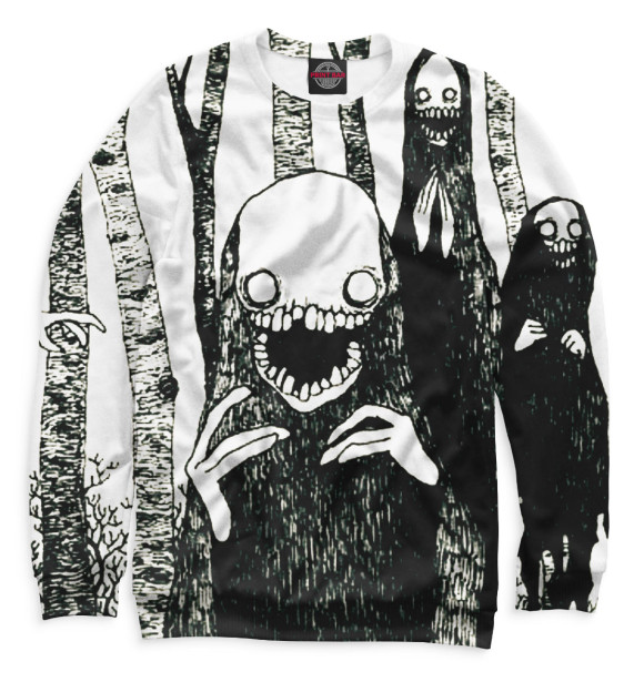 Свитшот для девочек с изображением Хоррор цвета Белый