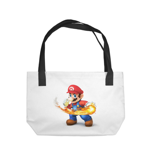 Пляжная сумка с изображением Super Mario Smash Bros цвета 