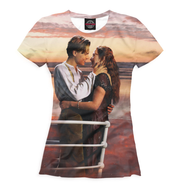 Женская футболка с изображением Титаник цвета Белый