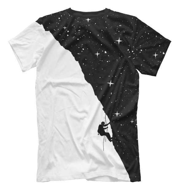 Мужская футболка с изображением Ночной скалолаз цвета Белый