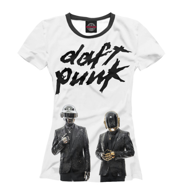 Футболка для девочек с изображением Daft Punk цвета Белый