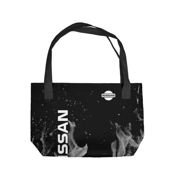 Пляжная сумка с изображением Nissan grey fire цвета 