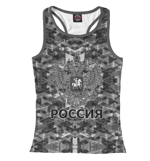 Женская майка-борцовка с изображением Россия цвета Белый
