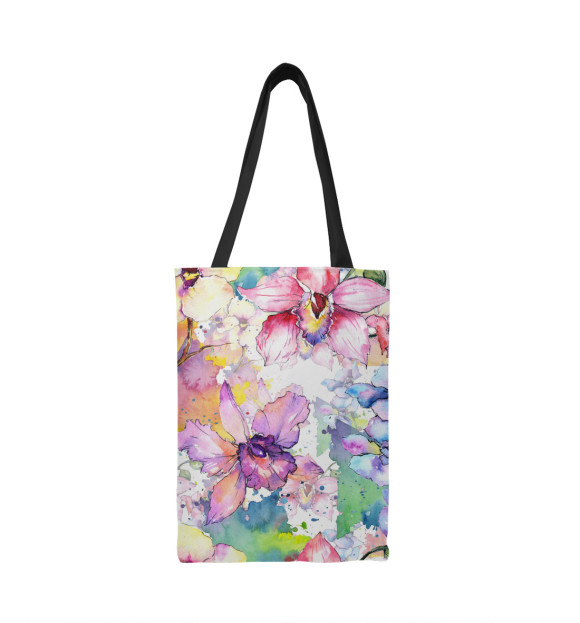 Сумка-шоппер с изображением Акварель, цветы цвета 