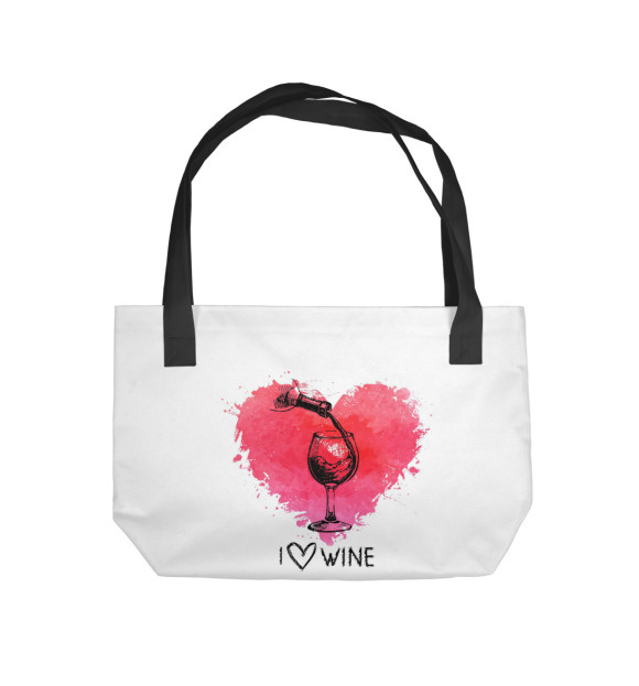 Пляжная сумка с изображением Люблю винишко цвета 