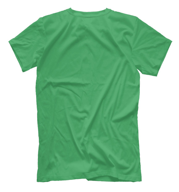Мужская футболка с изображением Зеленый галстук бабочка в клетку цвета Белый