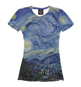Женская футболка Звездная ночь - Ван Гог Винсент