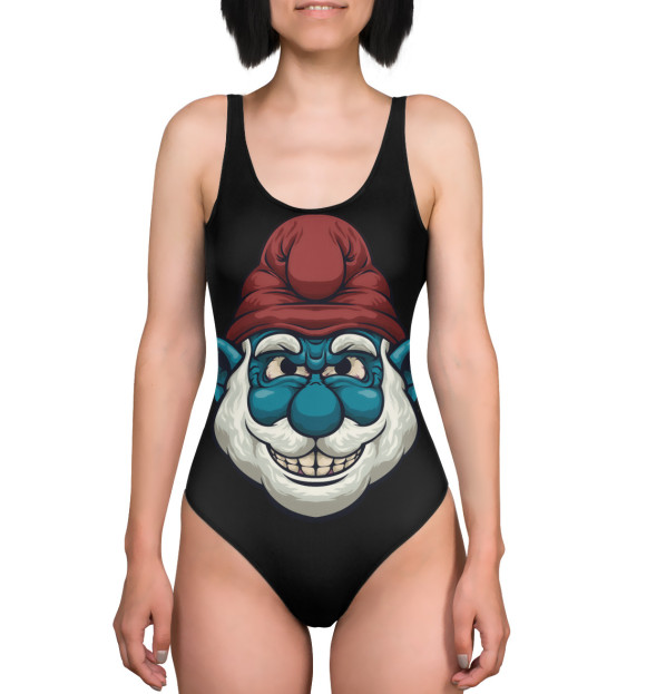 Купальник-боди с притом Злой смурфик цвета  Купальник-боди с изображением Злой смурфик цвета