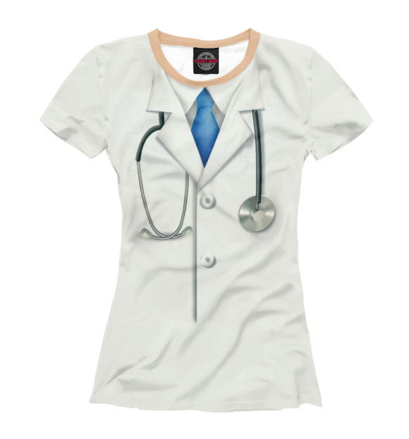 Женская футболка с изображением Я Доктор! цвета Белый