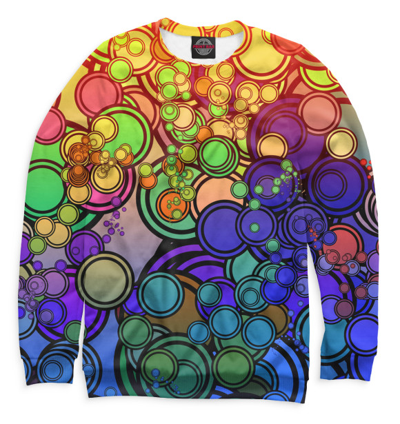 Мужской свитшот с изображением Круги цвета Белый