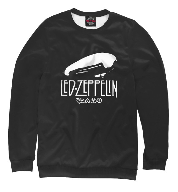 Свитшот для девочек с изображением Led Zeppelin цвета Белый