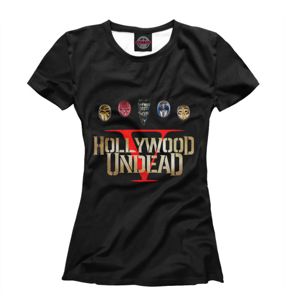 Женская футболка с изображением Hollywood Undead Five цвета Белый