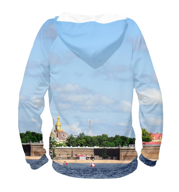 Худи для девочки с изображением Петропавловская крепость цвета Белый