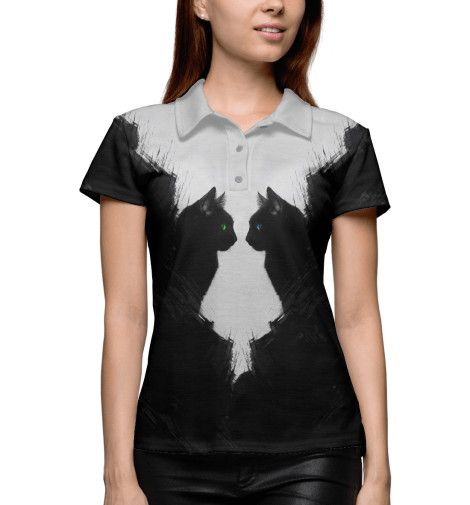 

Поло Print Bar, Белый, Rorschach Cats