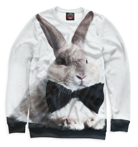 Мужской свитшот с изображением Кролики цвета Белый