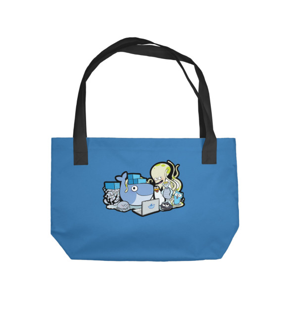 Пляжная сумка с изображением Docker family цвета 