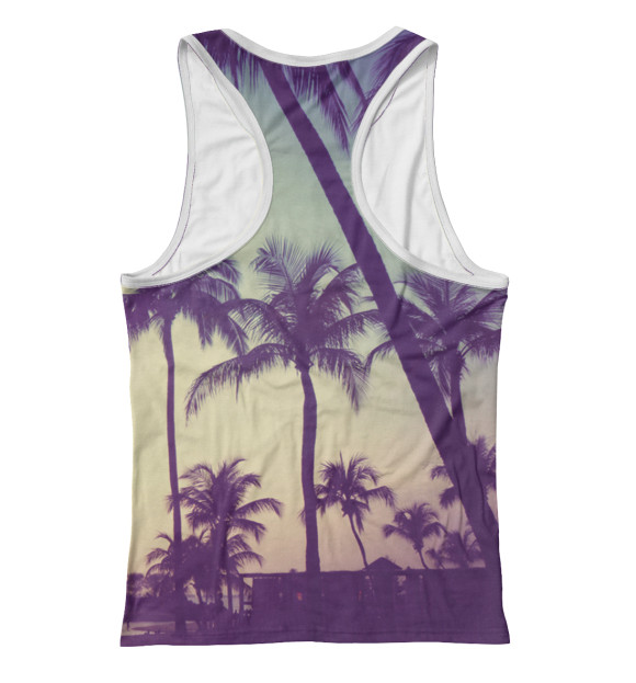 Женская майка-борцовка с изображением Пальмы цвета Белый