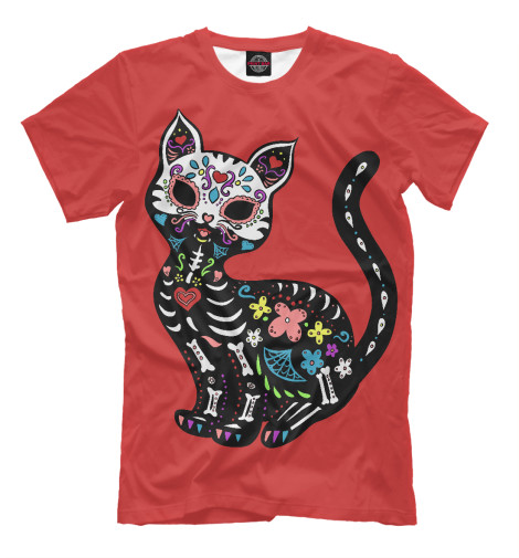 

Футболки Print Bar, Молочно-белый, Calavera Cat