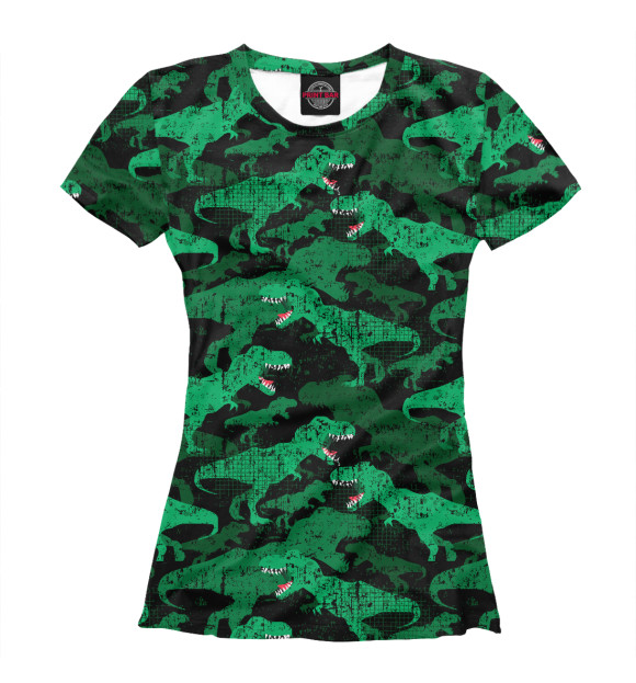 Женская футболка с изображением Тиранозавры цвета Белый