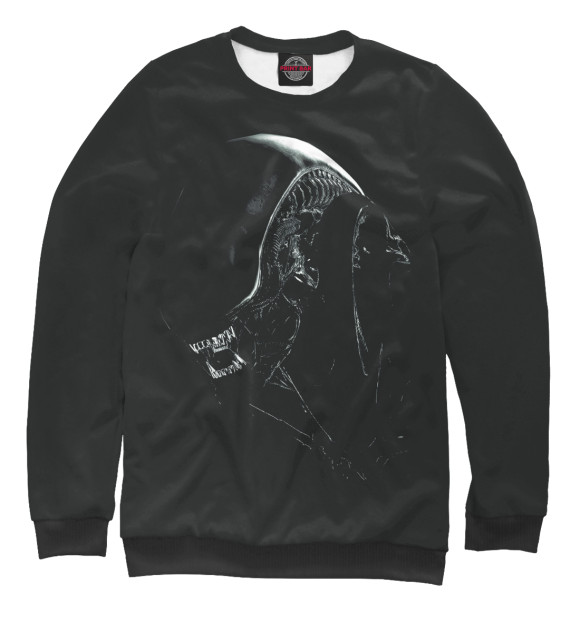 Женский свитшот с притом Alien цвета Белый Женский свитшот с изображением Alien цвета Белый