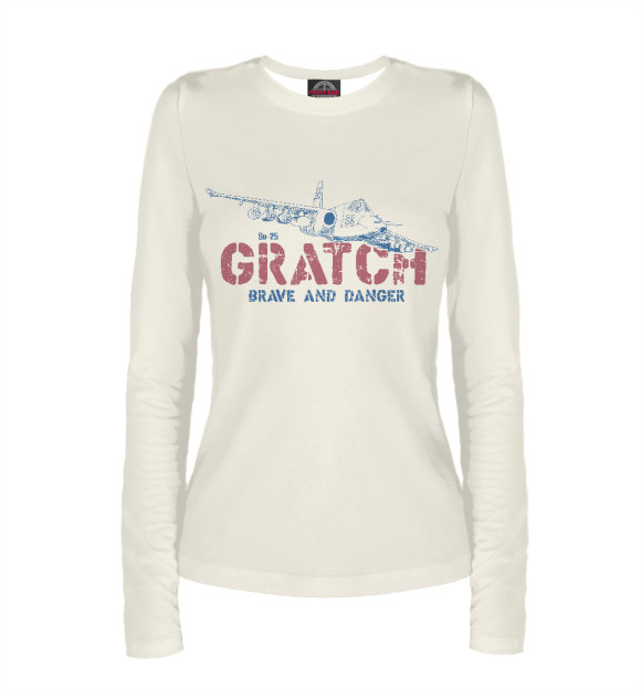 Женский лонгслив с изображением Су - 25 Грач цвета Белый