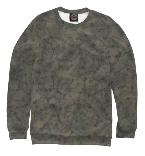 

Свитшоты Print Bar, Белый, Камуфляж с рыбьими скелетами