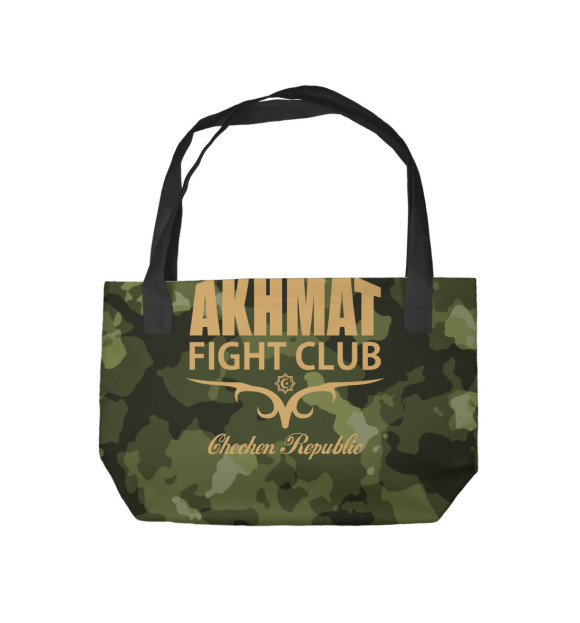 Пляжная сумка с изображением Чечня Ахмат Камуфляж цвета 