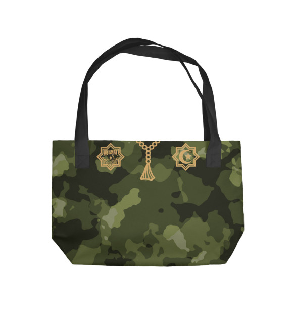 Пляжная сумка с изображением Чечня Ахмат Камуфляж цвета 