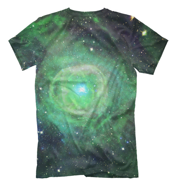 Мужская футболка с изображением Зеленый Космос цвета Белый
