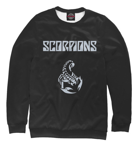 Мужской свитшот с изображением Scorpions цвета Белый