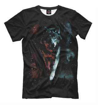 Мужская футболка Звездный волк