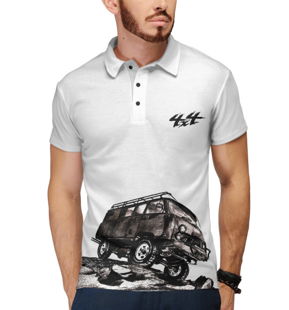 Мужское поло с изображением Буханка цвета Белый