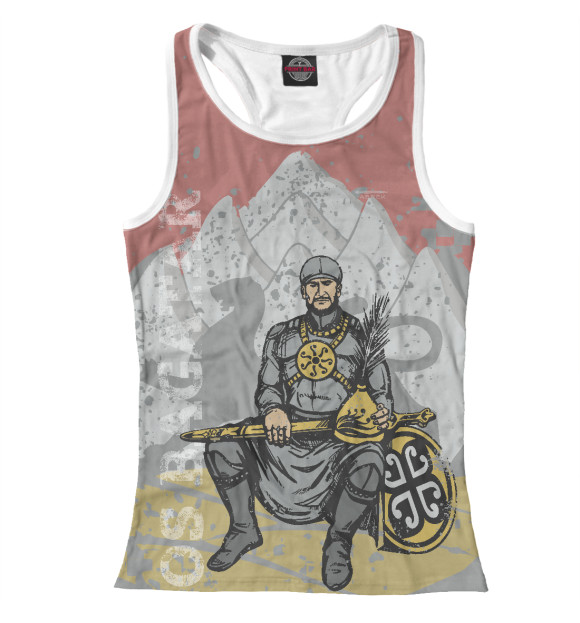 Женская майка-борцовка с изображением Ос Багатар цвета Белый