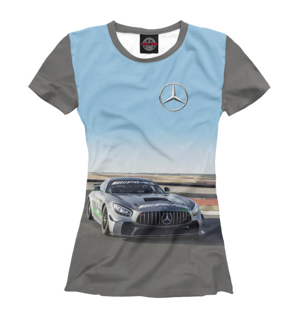 Женская футболка с изображением AMG цвета Белый