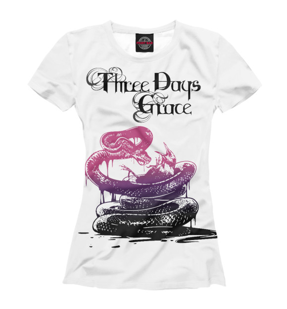 Женская футболка с изображением Three Days Grace цвета Белый