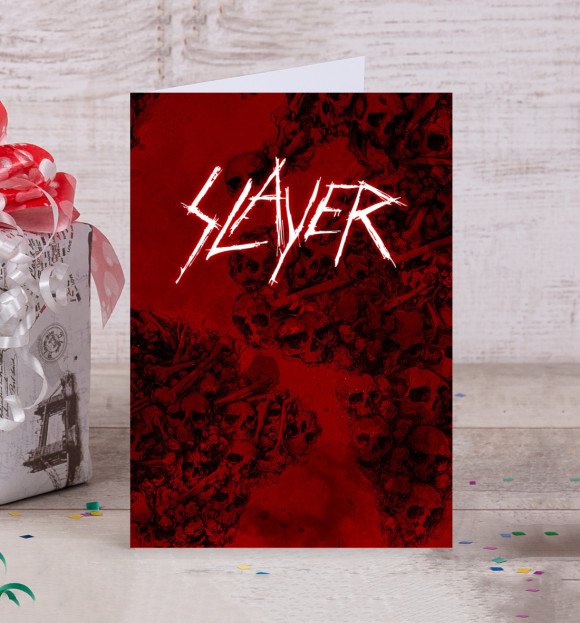 Открытка с притом Slayer цвета Белый Открытка с изображением Slayer цвета Белый