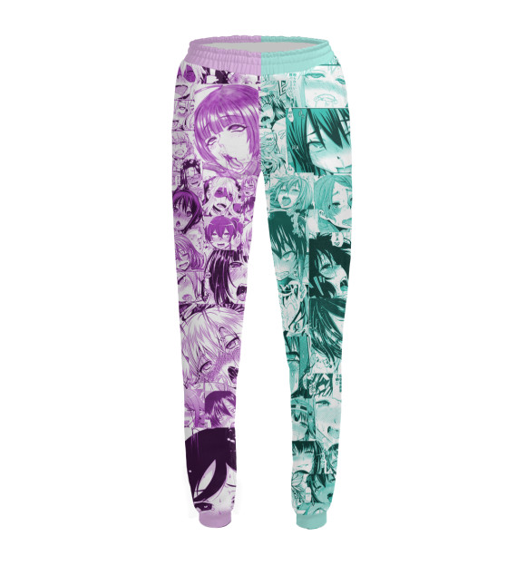 Женские спортивные штаны с изображением Ahegao duo edition цвета Белый